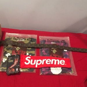 Bundle of bape, Supreme, Louis Vuitton